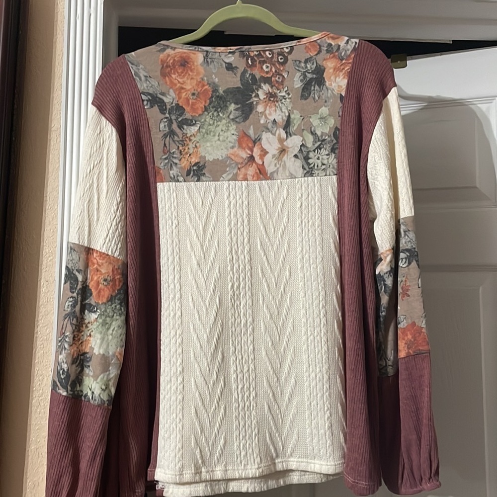 New Macaron lantern sleeve colorblock with floral print size 14/16 πΈ BC BAG 08 - Picture 4 of 4